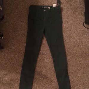 Dark green hollister jean leggings high rise